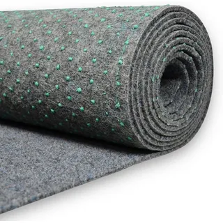 MDEKOR Rasenteppich outdoor Kunstrasen für den Balkon 600x100 cm Raseteppich mit Noppen Meterware Grau Vliesrasen wasserdurchlässig, 1m breit Bodenbelag