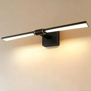MantoLite Bilderleuchte 62CM 12W Waschtisch Wandleuchte LED Badezimmer Spiegel Lampen Aluminium Beleuchtung für Wohnzimmer Bild Licht Schlafzimmer Wandleuchten Matt Schwarz Nachttisch Leseleuchten