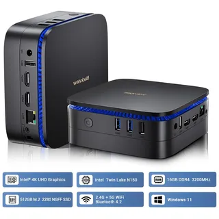 Blackview MP60 Mini-PC 2023 4K Ultra HD Intel Alder Lake N150 3,60 GHz 16 GB RAM 512 GB SSD Intel UHD Graphics Windows 11 Pro