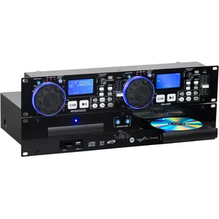 Pronomic CDJ-230 Doppel DJ CD Player mit USB & SD (2-Kanal DJ Desk mit separatem Controller, Pitch Bender und DSP-Effekte, Seamless Loop, 19"-Format)
