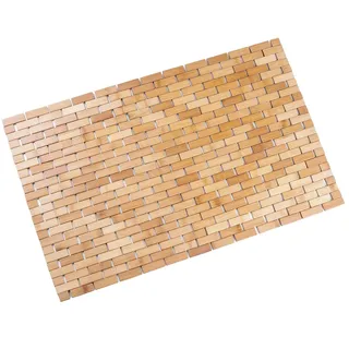 Spetebo Duschmatte Bambus Duschmatte natur - 80 x 50 cm - Badematte, Höhe 100.00 mm, Echtholz, rutschfest, Bambus Holz, rechteckig, Duschmatte, rutschfeste Unterseite beige