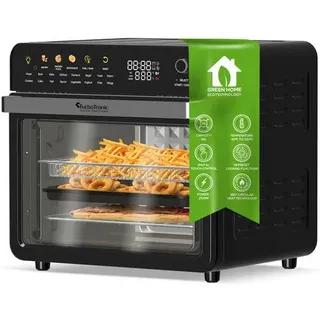 TurboTronic Multi-Smart-Ofen - 19in1 Heißluftofen & Heißluftfritteuse 2100W Power 34L bis 1kg Pommes Backofen mit Dörrfunktion 40-230°C Grill Airf