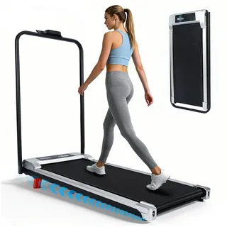 ZMH Laufband klappbares Laufband,Heim-Laufband mit Steigung mit Fernbedienung, klappbares Laufband, 1–6 km/h, 2 HP, mit Fernbedienung grau