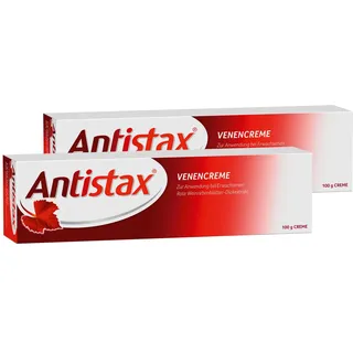 Antistax Venencreme, Creme, 2 x 100 g, mit Dickextrakt aus Rotem Weinlaub, bei müden, schweren Beinen & leichten venösen Durchblutungsstörungen