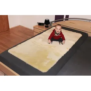 Kaiser Lammfell Unterbett medizinisch gegerbt aus echtem Lammfell (beige, 90 x 190 cm)