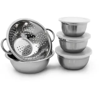 Relaxdays Schüssel Set Edelstahl