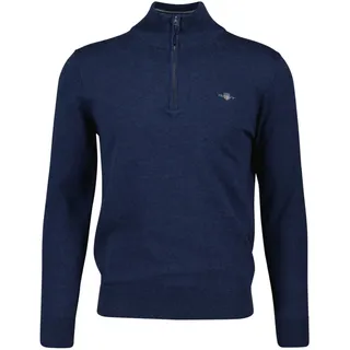 GANT Troyer »CLASSIC COTTON HALF ZIP«, Strickpullover, Baumwolle Jeansblau Melange M, DARK JEANSBLUE - 51480068-M