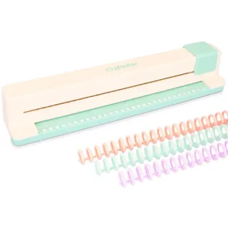 Craftelier - Manuelles Bindegerät mit 30 Löchern - Locher mit 6 Ringen in Pastelltönen - Locht bis zu 5 Blatt - kompatibel mit den Größen A4, A5, A6, A7 - für Notizbücher und Scrapbooking