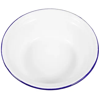 TOYANDONA Große Emaille Schale mit Vintage Design Emaillierte Suppenschüssel aus Weißem Küchengeschirr Multifunktionale Schmalzölschüssel zum Waschen von Obst und Gemüse