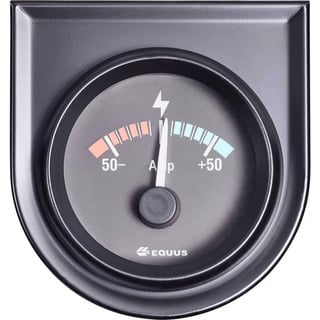 EQUUS 842052 Kfz Einbauinstrument Amperemeter Messbereich -50 - +50 A Standart Gelb, Rot, Grün 52 mm