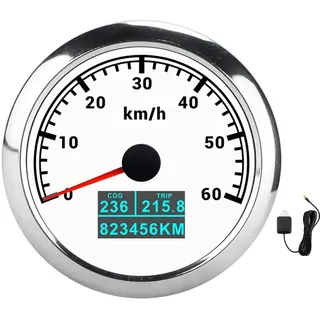 3‐in‐1 GPS Tachometer, 60km/h Geschwindigkeitsmesser COG Trip Gesamtkilometerzähler Passend für Marine Boat Car Truck