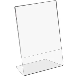 HMF 46953 Acryl Tischaufsteller schräg, DIN A5 Hoch- und Querformat, Glasklar