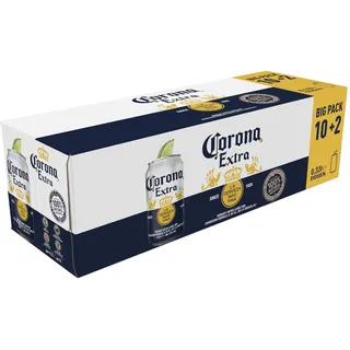 Corona Extra Premium Lager Dosenbier, EINWEG, Internationales Lager Bier (10+2 X 0.33 l)