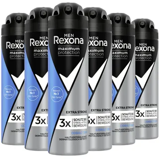 Rexona Men Maximum Protection Deo Spray Cobalt Dry - Anti-Transpirant mit 48 Stunden Schutz gegen starkes Schwitzen und Körpergeruch - 150 ml (6er-Pack)