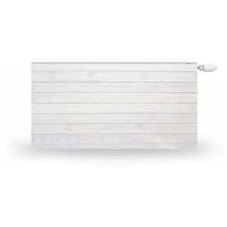 HUBDECO Magnetische Heizkörperverkleidung - 120x60 cm - Magnet Heizkörperabdeckung - Motiv Weiße horizontale Bretter - Wasserdicht Erhöhte Abriebfestigkeit Paneel-Heizkörperabdeckung