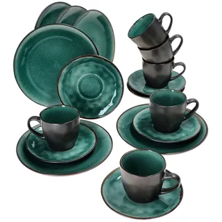 Mambocat Reactive Glaze Green Kaffeeservice 18-tlg. mintgrün