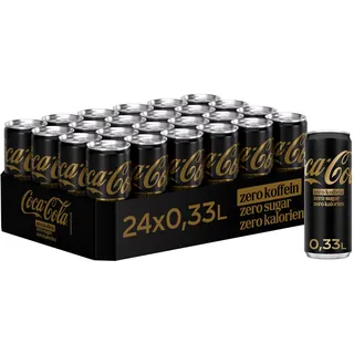 Coca-Cola Zero Sugar Zero Koffein - prickelndes Erfrischungsgetränk mit originalem Coke-Geschmack - ohne Zucker und ohne Kalorien - koffeinfreier Softdrink in Einweg Dosen (24 x 330 ml)