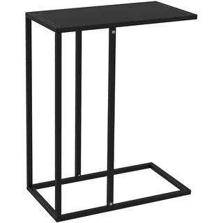 Homcom Beistelltisch Couchtisch in C-Form, Sofatisch, Nachttisch mit Stahlgestell,