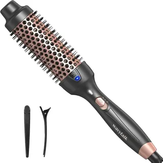 Wavytalk Thermobürste, Thermal Brush 38mm Ionische Lockenbürste erhitzt zur Erzeugung natürlicher Locken, Heiße Rundbürste für glatteres Aussehen, EU-Plug Dual-Spannung.