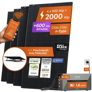 2000 W / 800 W inkl. 1,6 kWh Anker Solix 2 Pro Speicher