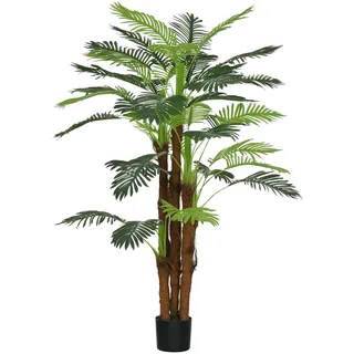 Homcom Künstliche Palme 160cm Kunstpalme mit 36 Zweige Kunststoff, Zement Ø16 x 160H cm | Zubehör, Kunstpflanzen,