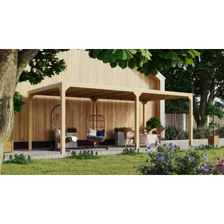 Woodfeeling Karibu Pavillon Cubus mit 1 Verlängerungspaket