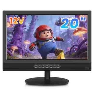 TV 20 inch,12v Fernseher wohnmobil with digital Tuner-T2,Double-12V/AC with HDMI/USB/RCA Input for Bedroom/Caravan (Full View)