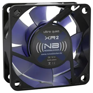 Noiseblocker BlackSilent XR-2 PC-Gehäuse-Lüfter Schwarz, Blau (transparent) (B x H x T) 60 x 60 x 25 mm