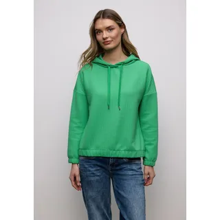 STREET ONE Langarmshirt STREET ONE, Damen, Gr. 36, arcadia grün, Stoff, 100% Polyester, unifarben, comfort fit normal, ohne Ausschnitt, Bündchen, Shirts Langarmshirt, mit Struktur