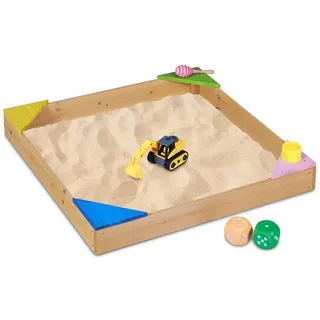 Relaxdays Sandkasten mit Ecksitzen