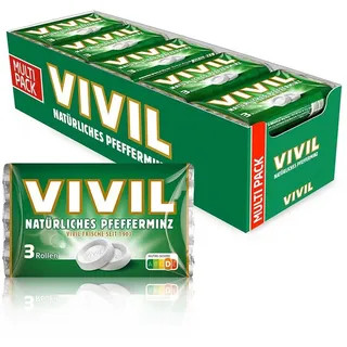 VIVIL Natürliches Pfefferminz Pastillen | 20 x 3er Pack