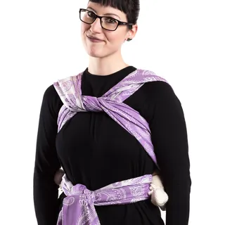 SCHMUSEWOLKE Tragetuch Baby Jacquard Caribbean Violet BIO-Baumwolle 70 x 470 cm Babysize-Toddlersize Neugeborene und Kleinkinder 0-60 Monate 3-16 kg Bauch- und Rückentragetuch