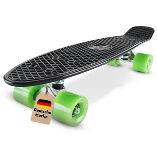 BIKESTAR Vintage Retro Cruiser Skateboard 60mm für Kinder und Erwachsene auch Anfänger ab ca. 6-8 Jahre |