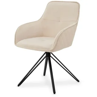 Juskys Drehstuhl Clyde Samt Beige