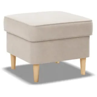 Fusshocker, Beige, Textil, 49x40x49 cm, Wohnzimmer, Hocker, Sitzhocker