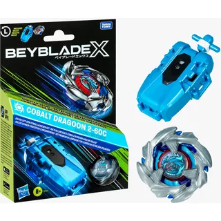 Hasbro Beyblade X Cobalt Dragoon 2-60C launcher with rope and top