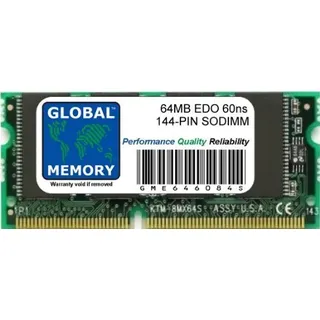 GLOBAL MEMORY 64 MB 60 ns 144 Pin EDO SODIMM Speicher RAM für Laptops/Notebooks
