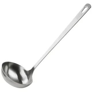 Fackelmann Chefkoch trifft Fackelmann Schöpflöffel – Zum Servieren und Schöpfen von Suppen und Eintöpfen, Edelstahl in mattem Look – Suppenkelle spülmaschinengeeignet