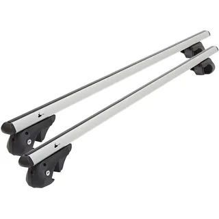 Dachgepäckträger Auto - Dachträger Universal VDP-R-004 | Auto Dachträger offene Reling | Dachträger für Reling abschließbar | Aluminium Grundträger Dachreling bis 90kg - 135 cm Länge