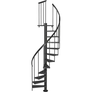 DOLLE Spindeltreppe Calgary Anthrazit 244,8-280,8cm Geschosshöhe Ø120cm