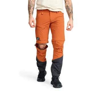 RevolutionRace Range Pro Stretch T Zip-Off Pants für Herren, Wandelbare Wanderhosen für Outdoor-Aktivitäten, Teracotta Brown/Anthracite, XXL - XXL