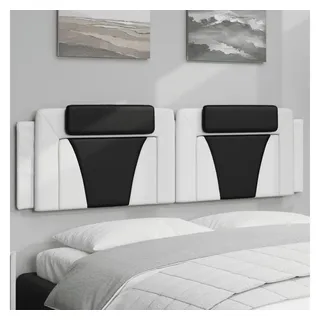 vidaXL Kopfteil-Kissen Weiß und Schwarz 180 cm Kunstleder