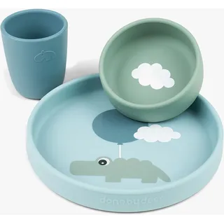 Done by Deer Happy Clouds Kindergeschirr, Blau