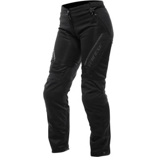 Dainese Drake 2 Super Air Tex Pants Wmn, Belüftete Motorradhose, Stoff, für die Sommer-Saison, mit abnehmbaren Protektoren, Frau, Schwarz/Schwarz, 52