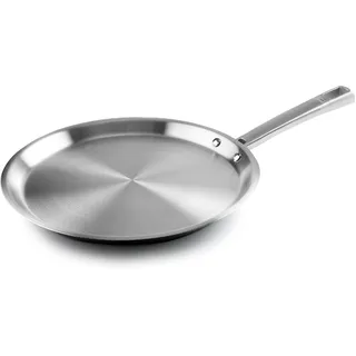 Lacor - 45829 - Crêpesmaschine für Feinschmecker, Edelstahl 18/10, PFOA-frei, ergonomischer Griff, Sandwich-Wärmediffusorboden, induktionsgeeignet und spülmaschinenfest, Ø28 cm