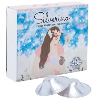 Silverina Stilltop Silverina 2 Stück Silberhütchen Stillen Geeignet zum Schutz der Brustw Standard