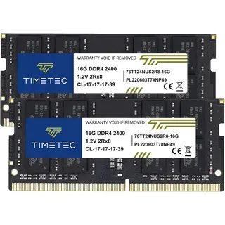 Timetec 32GB KIT (2x16GB) DDR4 2400MHz PC4-19200 Non-ECC Unbuffered 1.2V CL17 2Rx8 Dual Rank 260 Pin SODIMM Laptop Notebook PC Computer Speicher RAM Modul Upgrade (32GB KIT(2x16GB))