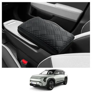 CDEFG Kompatibel mit Kia EV3 2025 2026 Mittelarmlehne Armlehnen Deckel Abdeckung Mittelkonsole Kunstleder Armlehne Cover Auto EV3 GT Line Zubehör (Verdickte Schwamm)