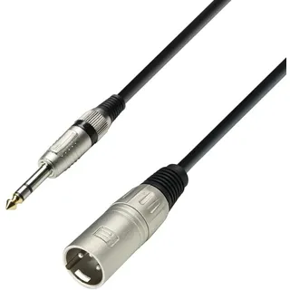 Adam Hall Cables Mikrofonkabel XLR male auf 6,3mm Klinke 1,0m (0100)