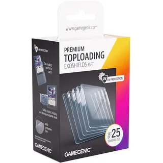 Gamegenic Gamegenic, Premium Toploading Exoshields 35pt, Zubehör | Kartenschutz, 25 Stück pro Packung, mit UV-Schutz, für Kartenstärke bis zu 35pt, Größe: 7,6 x 10,1 cm; Farbe: Transparent